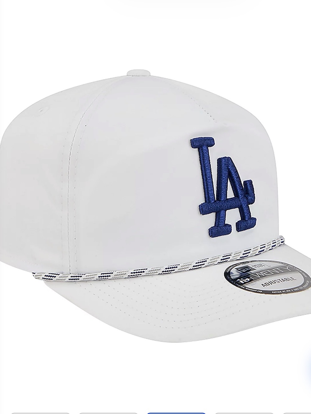 NWT New Era Curved Visor 19Twenty White/Blue Logo Dodgers Cap